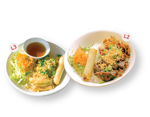 Vermicelli Bowl section includes vegan bowl and trio vermicelli bowl.